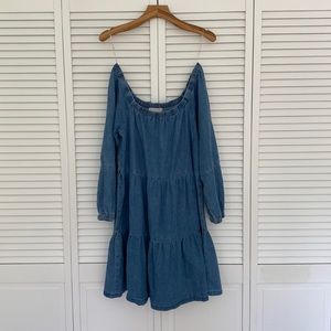 Hayden Denim Off Shoulder Dress